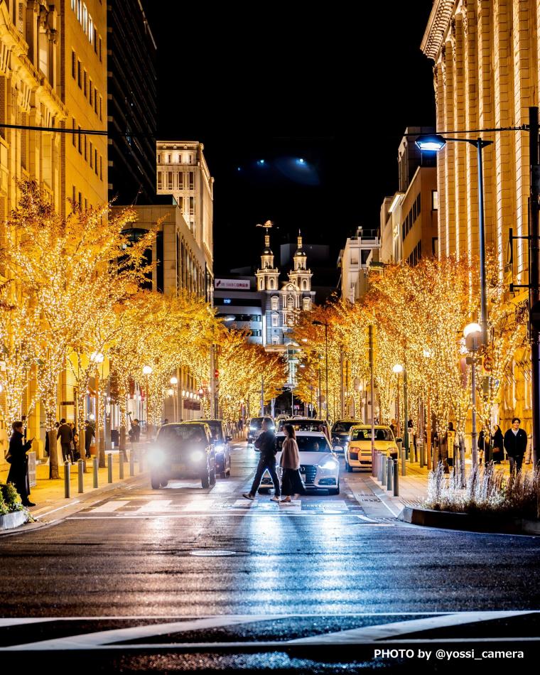 旧居留地地区のライトアップ