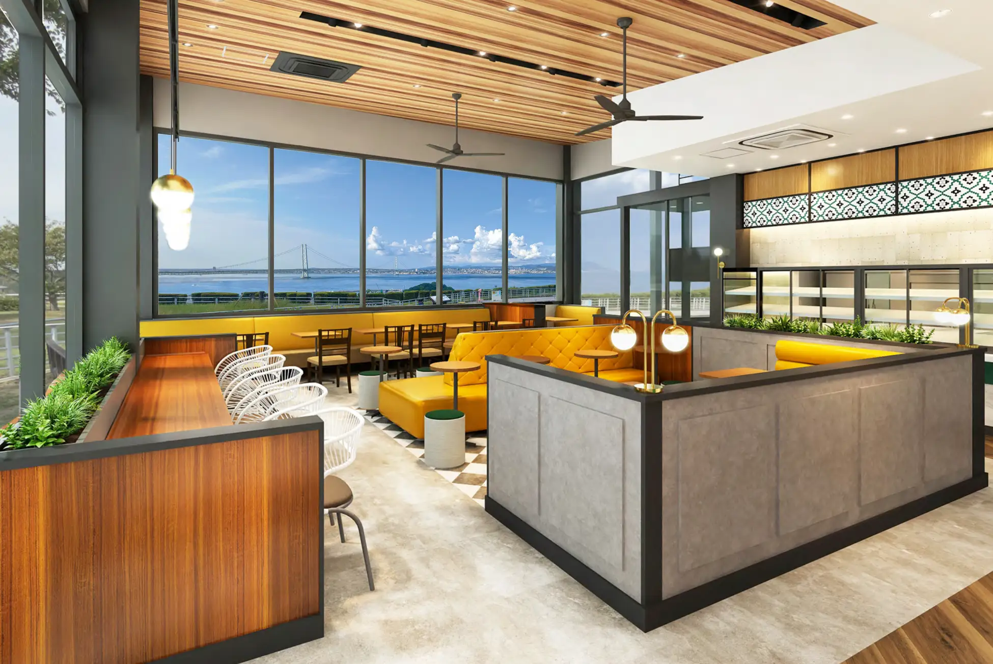 淡路SA下りにミスタードーナツがオープン！明石海峡大橋を一望できる新店舗のイメージ画像